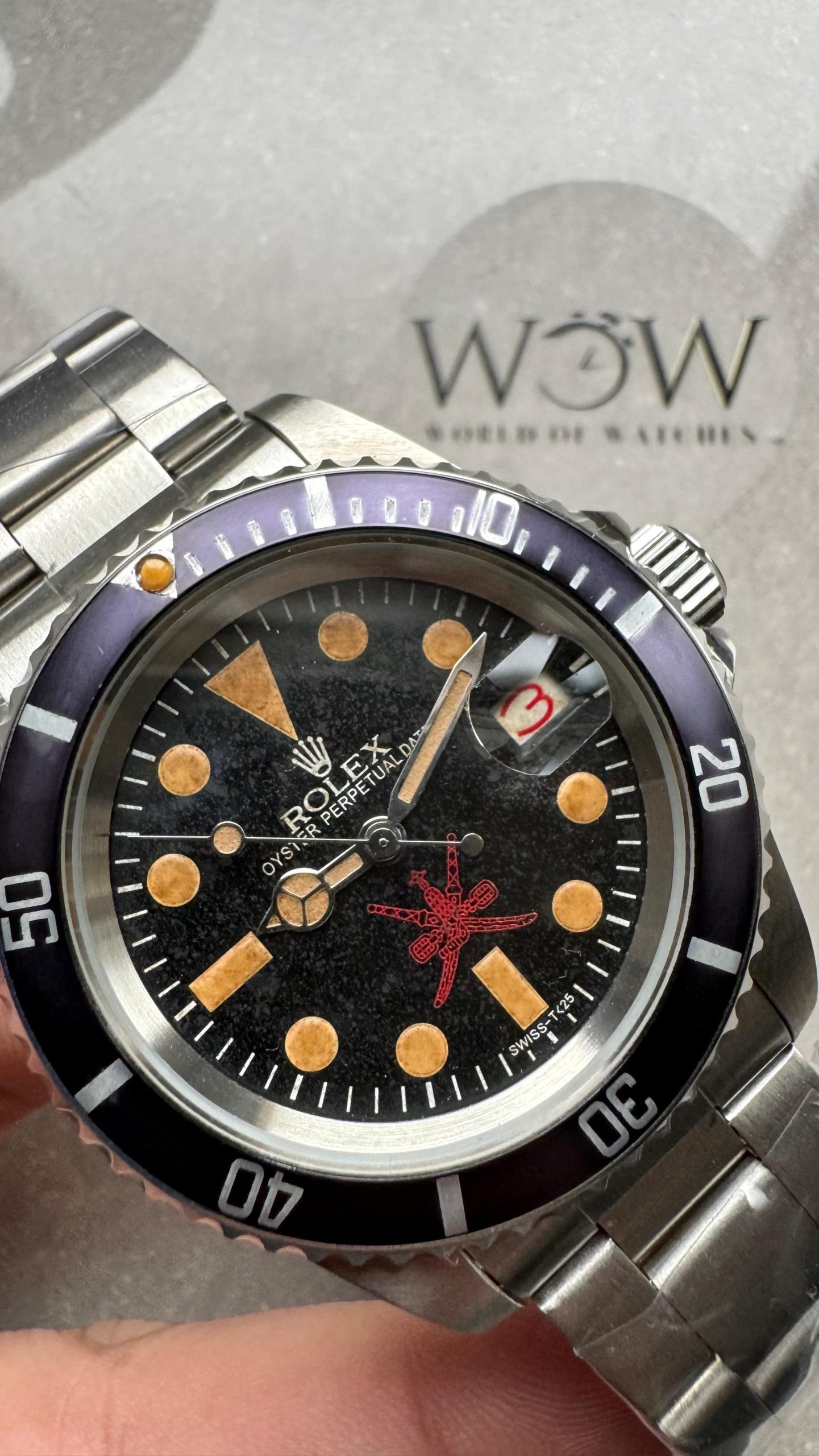 Vintage Submariner 40mm Date Kahanjar / Oman Black dial Osyter strapCustom made A2824 - Image 6