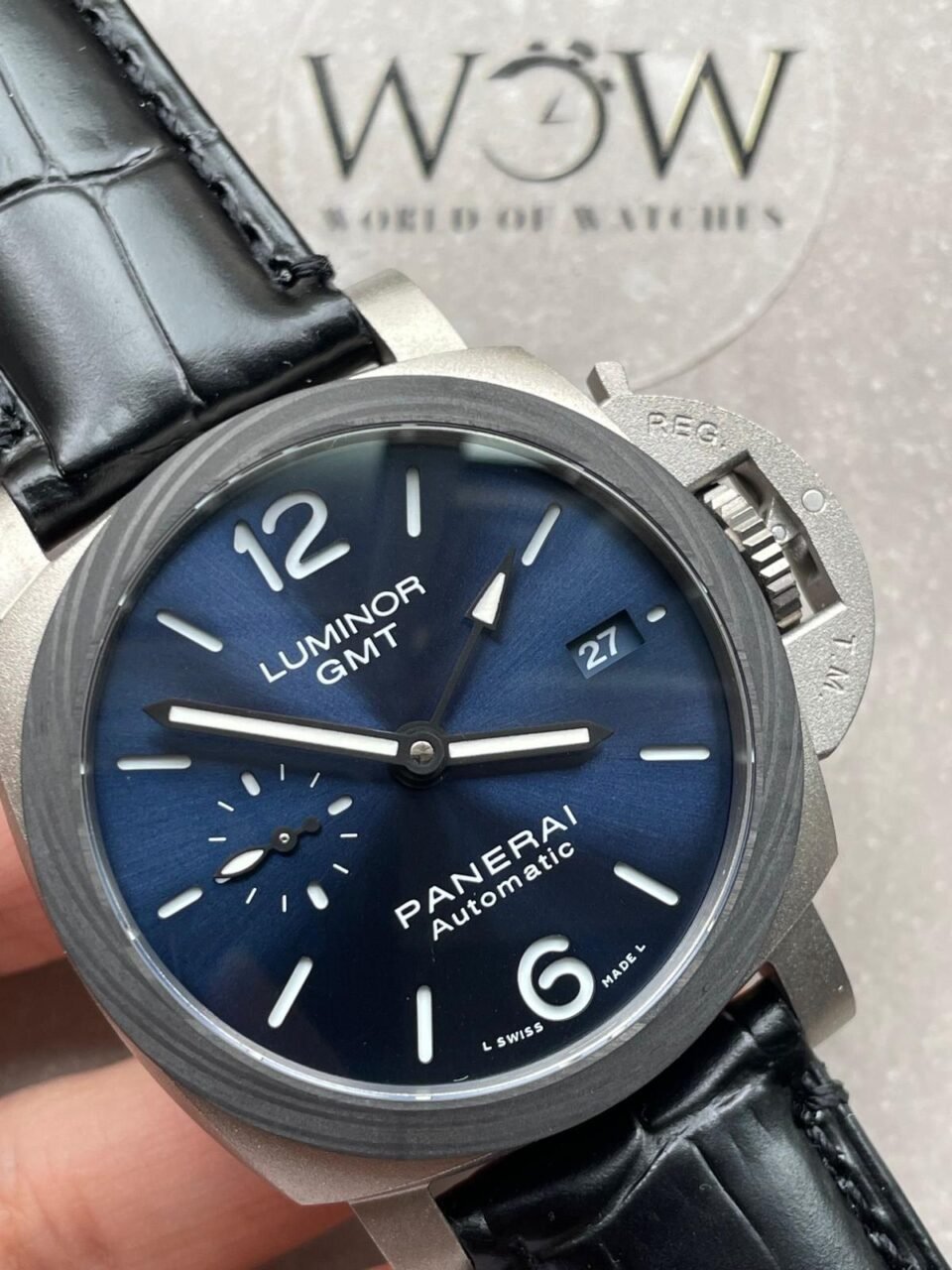 Luminor GMT PAM01279 TI Blue Dial Stick on Leather Strap VSF P9010 - Image 6