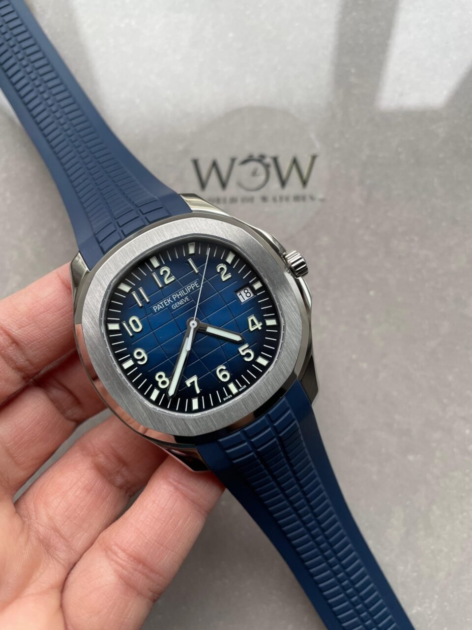 Aquanaut 5168G 42mm SS ZF 1:1 Best Edition Blue Dial on Blue Rubber Strap 324CS