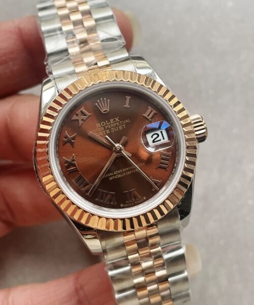 Datejust 28mm 904L RG/SS Brown Dial on RG/SS Jubliee Bracelet A2671