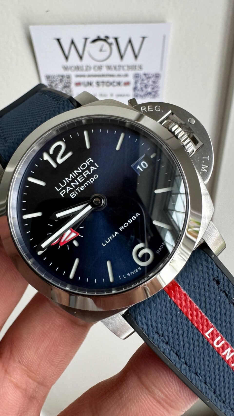 PAM1404 Z GMT SS VSF 1:1 Best Edition Blue Dial on Blue Rubber Strap Asian P900 - Image 5