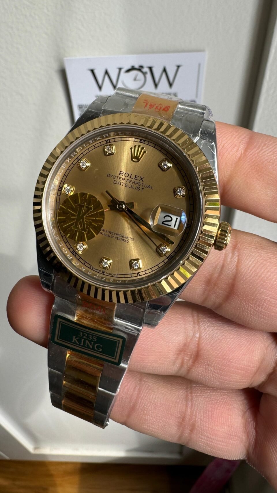 DateJust 41 126331 Fluted Bezel KING 1:1 Best Edition 904L Steel Yellow Diamonds Dial on oyster Bracelet VR3235 - Image 2