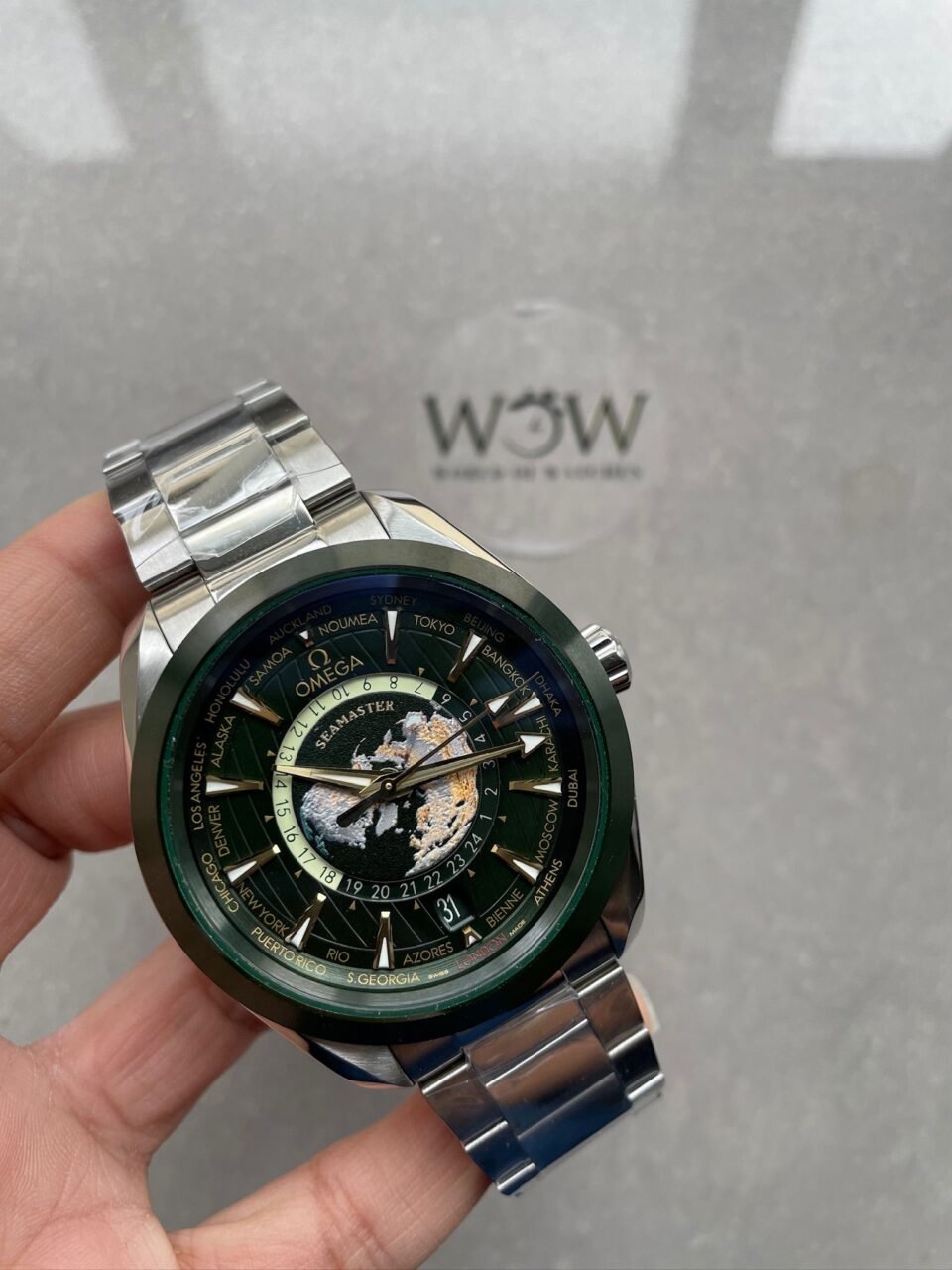 Seamaster Aqua Terra Worldtimer VSF 1:1 Best Edition Green Dial on SS Bracelet A8938
