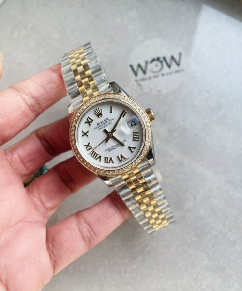 Datejust 31mm 278273 YG/SS White Dial Diamond Bezel on YG/SS Jubilee Bracelet
