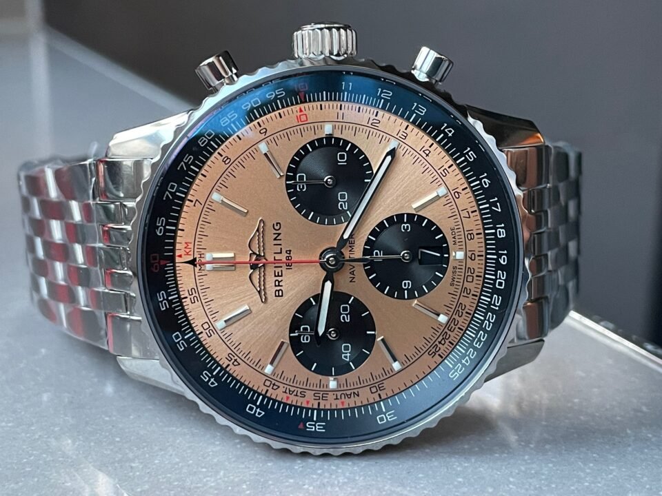 Navitimer 01 1:1 SS Salmon Dial on Steel Strap A7750 BLS Factory - Image 3