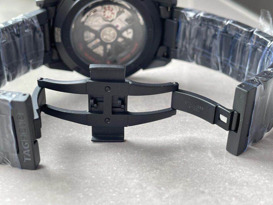 Calibre Heuer 01 Chrono 43mm Ceramic XF 1:1 Best Edition Black Skeleton Dial on Black Ceramic Strap A1887 - Image 10