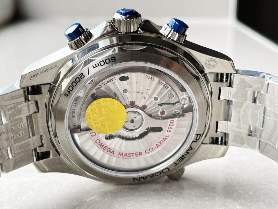 Seamaster 300M Chrono SS OMF 1:1 Best Edition Blue Dial on SS Bracelet A9900 - Image 7