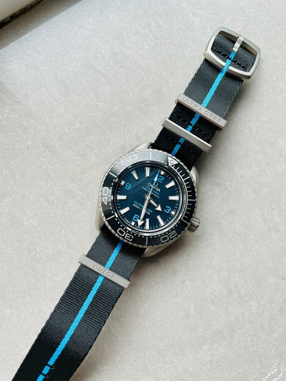 Seamaster 6000M Ultra Deep SS SBF 1:1 Best Edition Black Dial on Black Nylon Strap A8912 Super Clone - Image 2