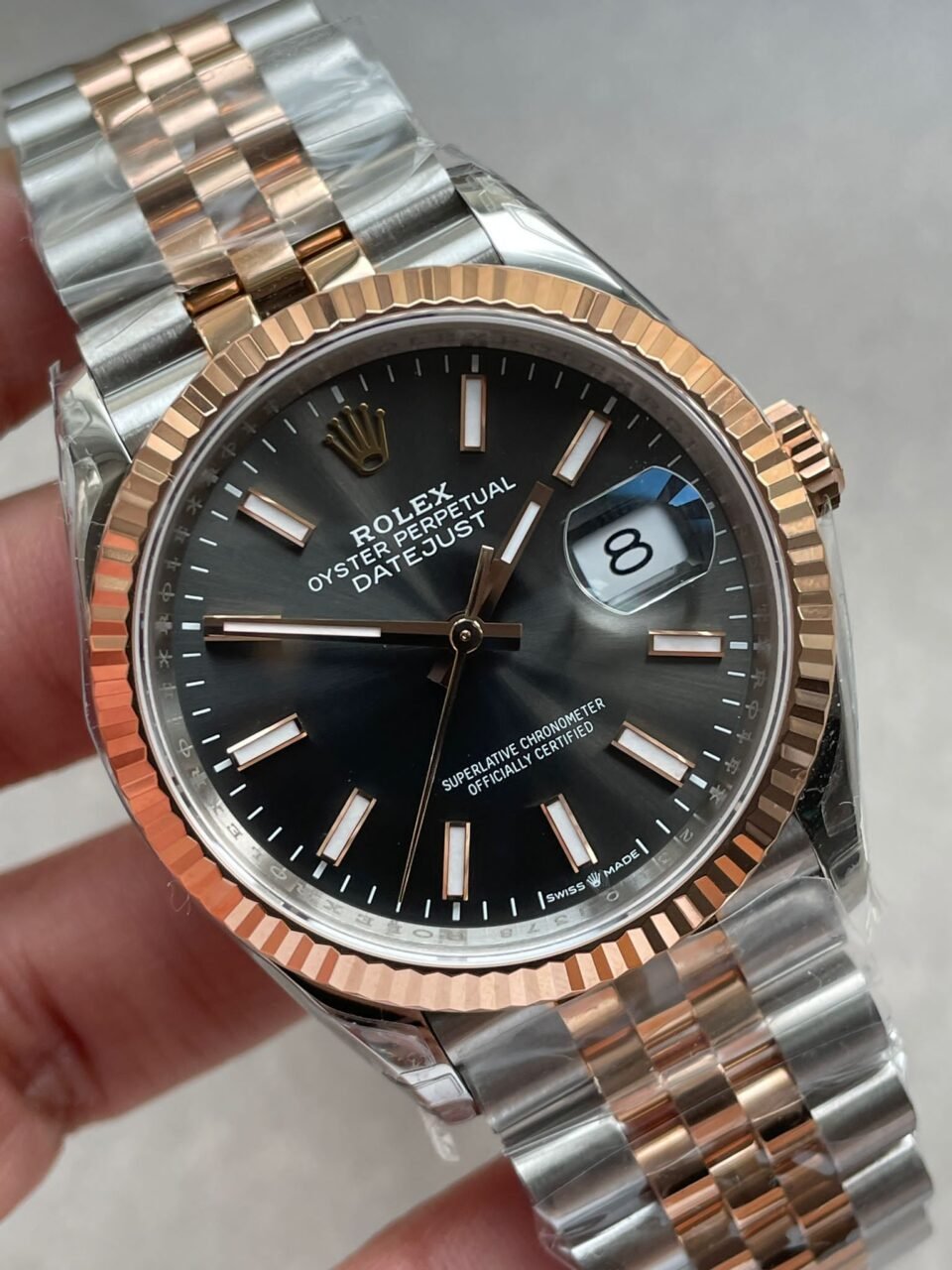 DateJust 36 SS 116231 VSF 1:1 Best Edition 904L Steel Gray Stick Dial on Jubilee Bracelet VS3235 - Image 6