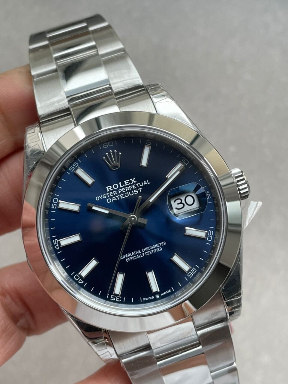 DateJust 41 126300 904L SS VSF 1:1 Best Edition Blue Dial on Oyster Bracelet VS3235 - Image 4