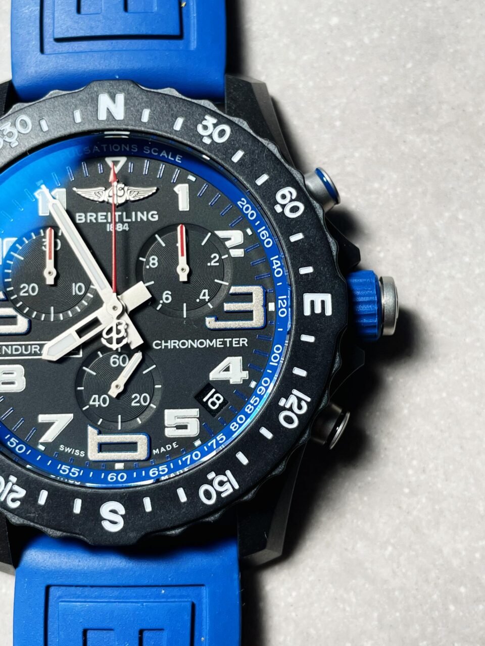 Endurance pro OGF 44mm Black dial Blue Rubber Strap quartz movement - Image 6