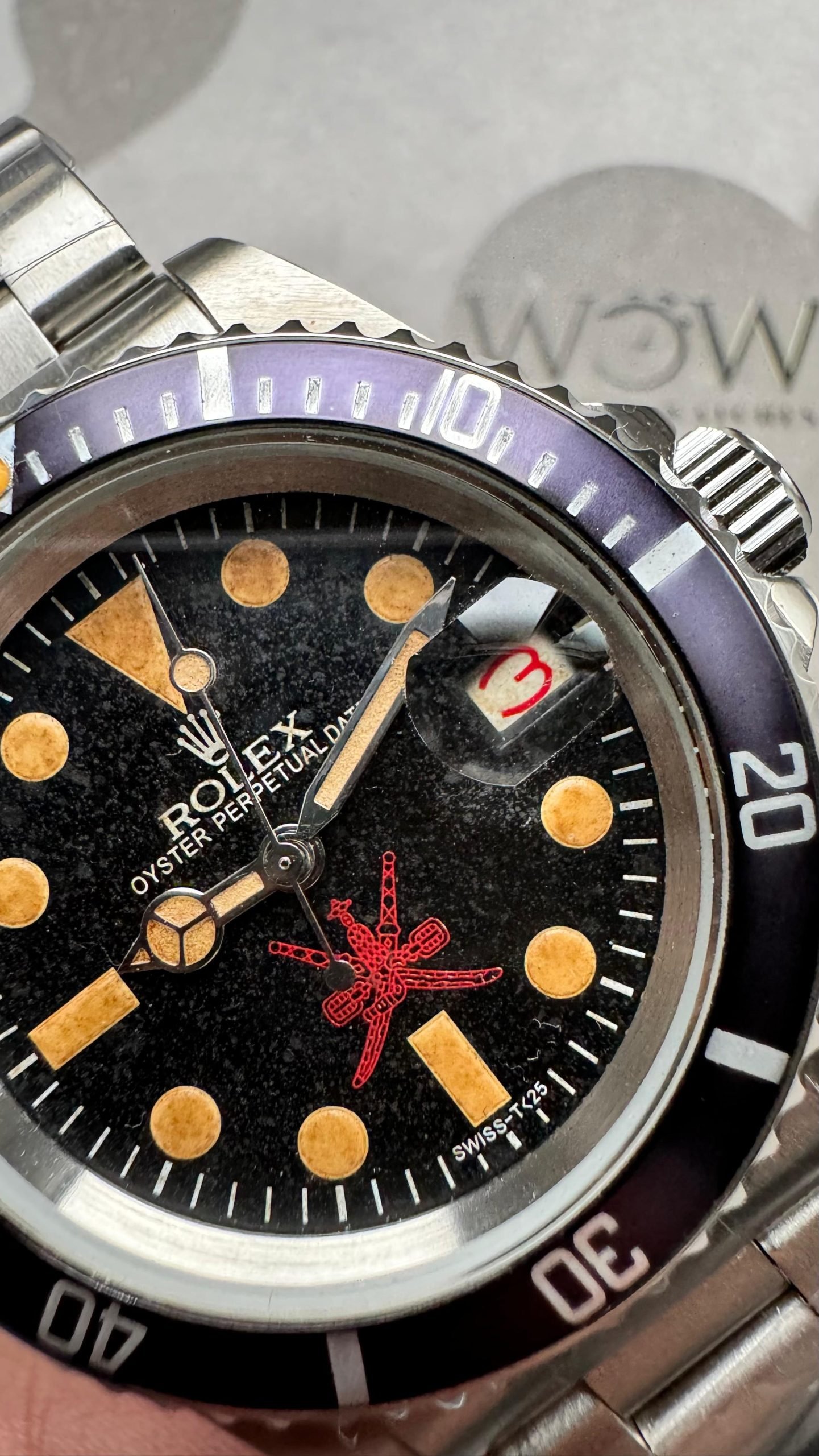 Vintage Submariner 40mm Date Kahanjar / Oman Black dial Osyter strapCustom made A2824 - Image 5