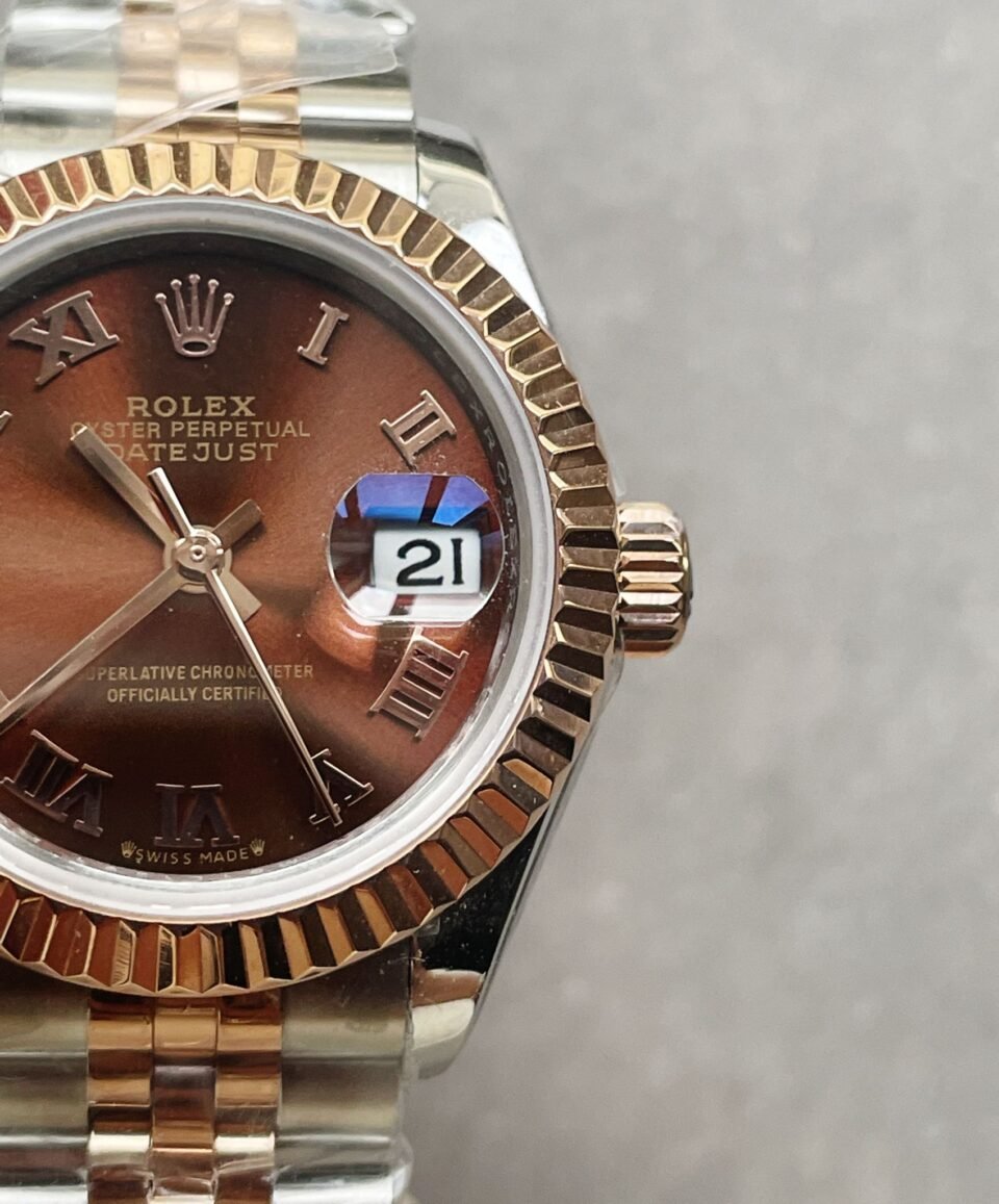 Datejust 28mm 904L RG/SS Brown Dial on RG/SS Jubliee Bracelet A2671 - Image 4