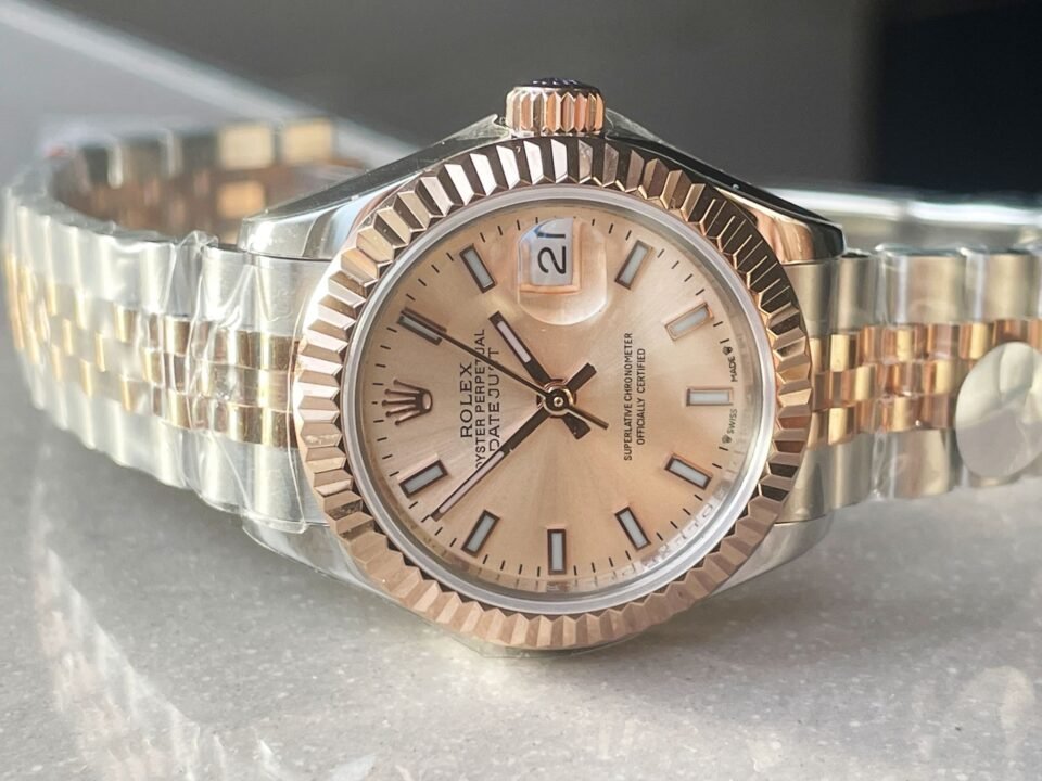 Datejust 28mm 904L RG/SS Champagne Dial on RG/SS Jubliee Bracelet A2671 - Image 5
