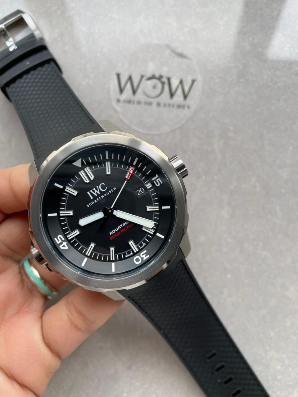 Aquatimer 2000m SS IW3290 V6SF 1:1 Best Edition Black Dial on rubber Bracelet A2892