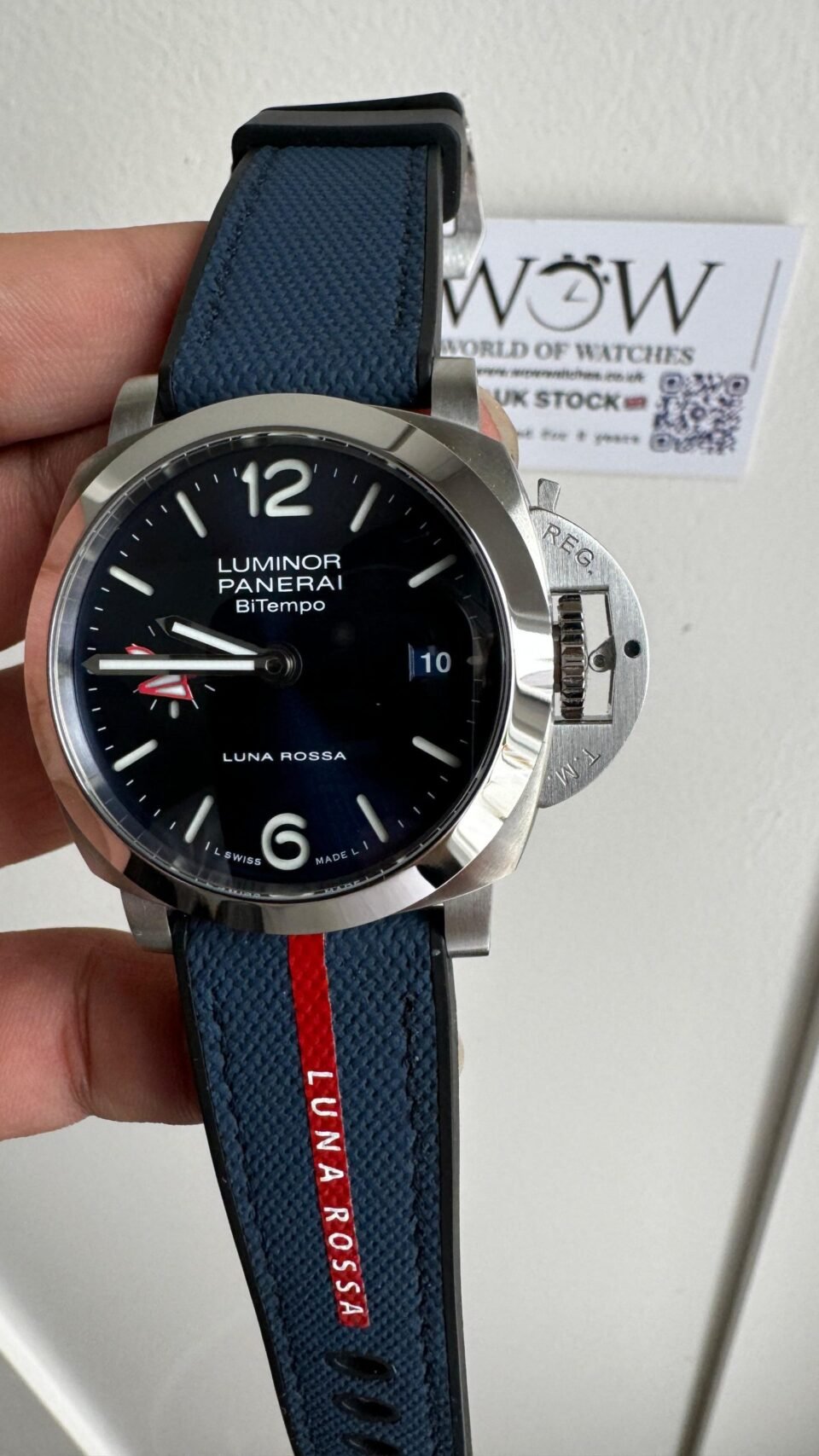 PAM1404 Z GMT SS VSF 1:1 Best Edition Blue Dial on Blue Rubber Strap Asian P900 - Image 6