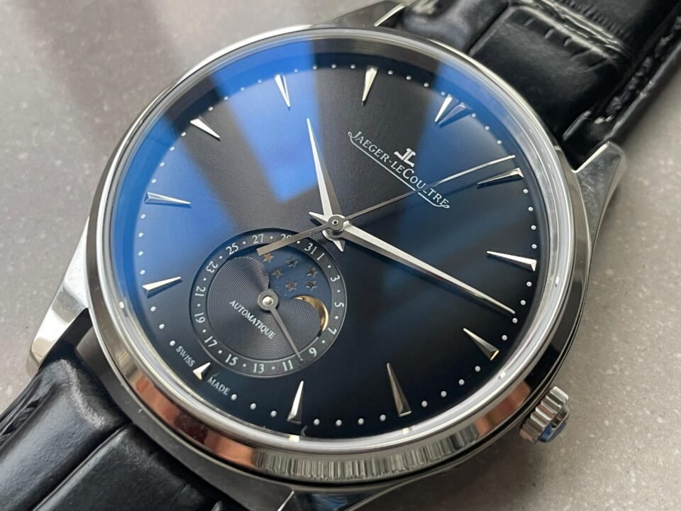 Master Ultra Thin Moon SS Black Dial on Black Leather Strap GF V4 MY9015 - Image 5