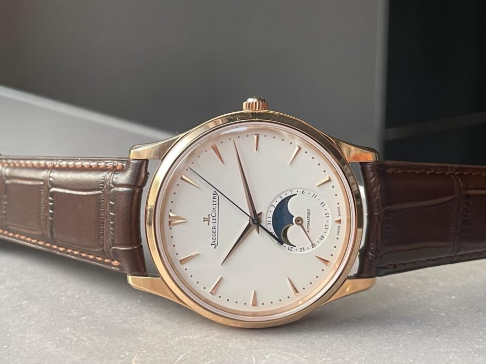 Master Ultra Thin Moon YG SS White Dial on Brown Leather Strap GF V4 MY9015 - Image 4