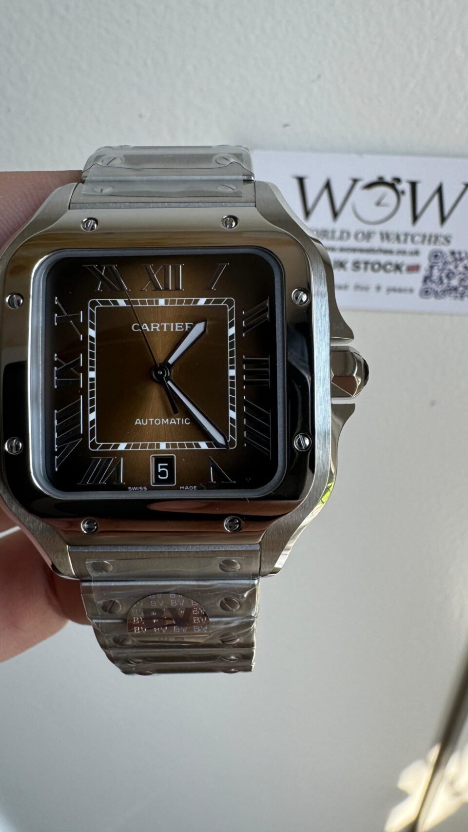 Santos de Cartier 40mm SS BVF 1:1 Best Edition Brown Dial on SS SmartLinks Bracelet MIYOTA 9015 - Image 3