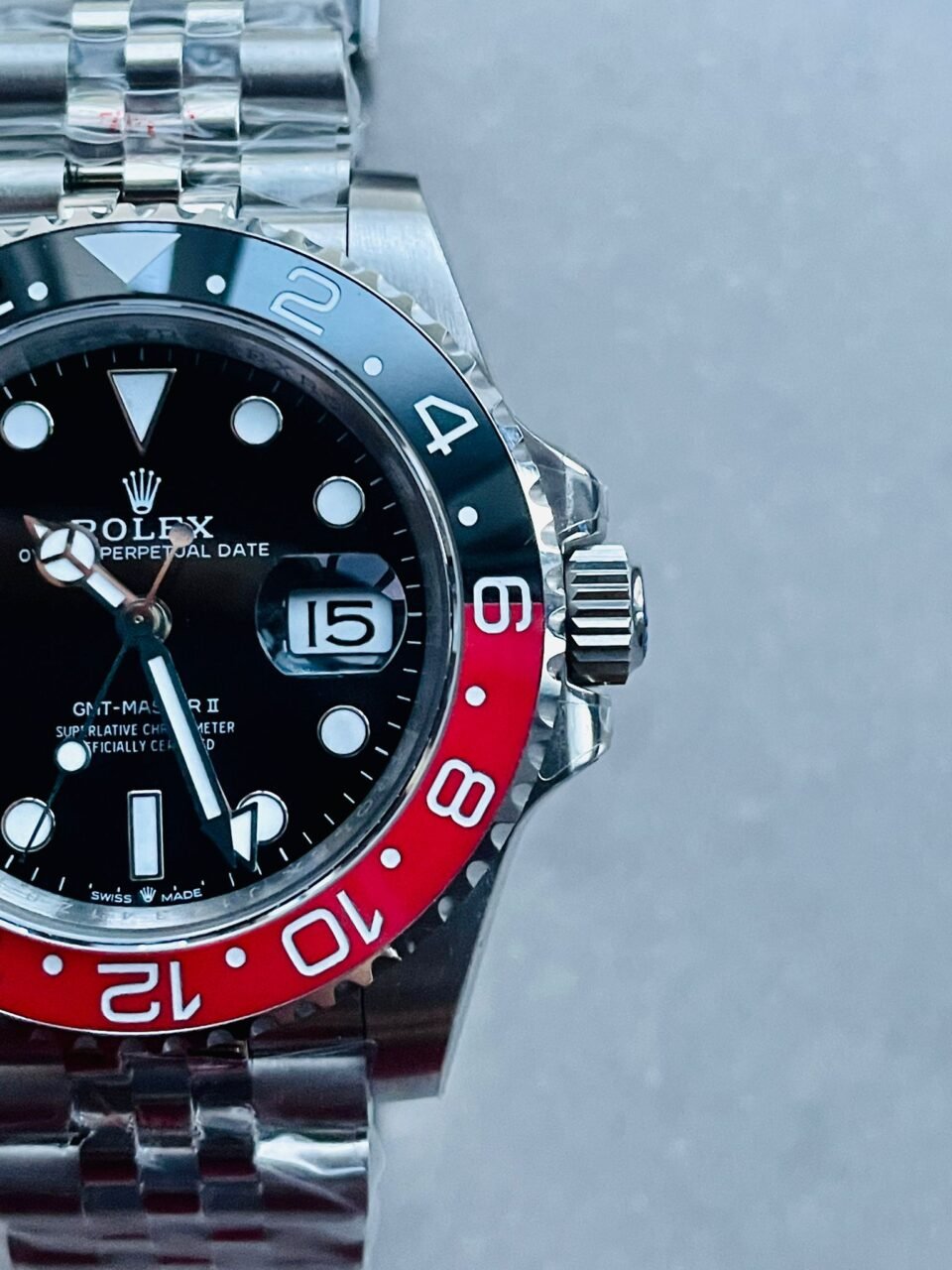 GMT Master II 16710 GMF V5 COLA 904L SS 1:1 RED BLACK Bezel Best Edition on Jubilee Bracelet - Image 5