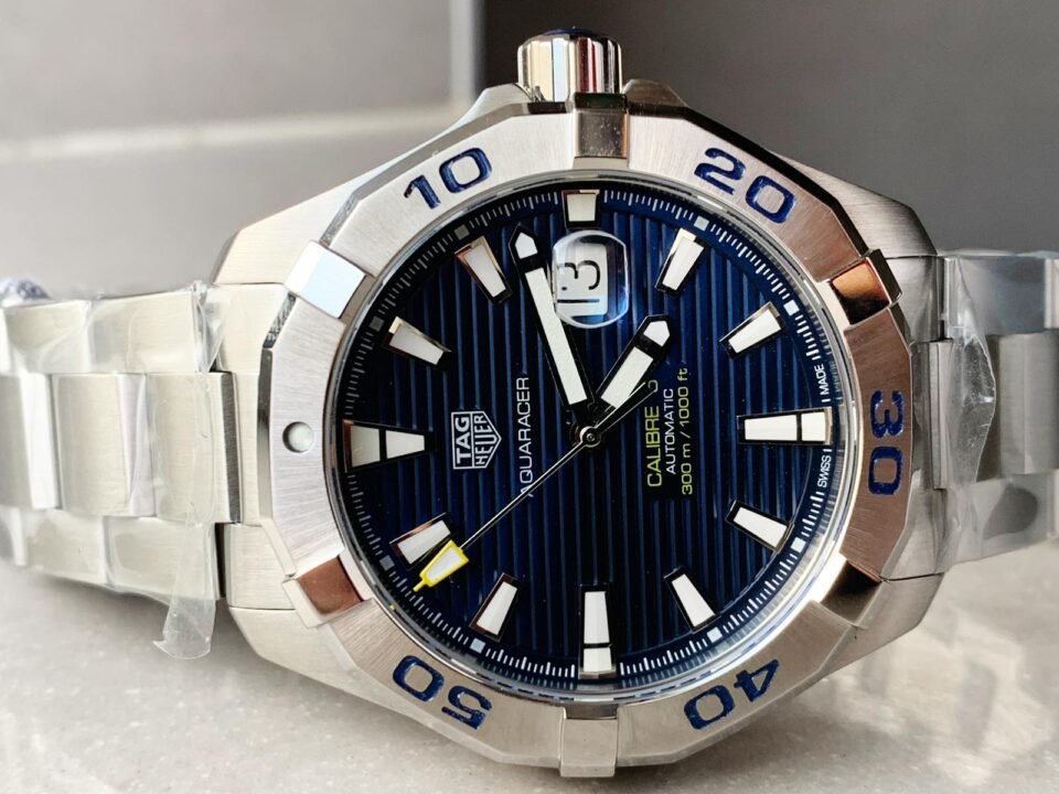 Aquaracer Calibre 5 SS 41mm OGF 1:1 Best Edition steel Bezel Blue Dial on SS Bracelet SW200 - Image 3