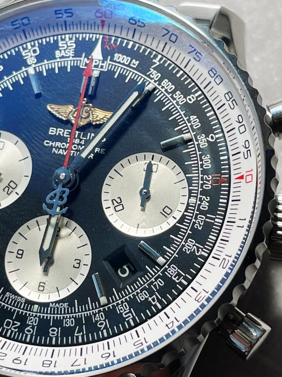 Navitimer SS GF 1:1 Best Edition SS Black Dial on SS Bracelet A7750 - Image 2