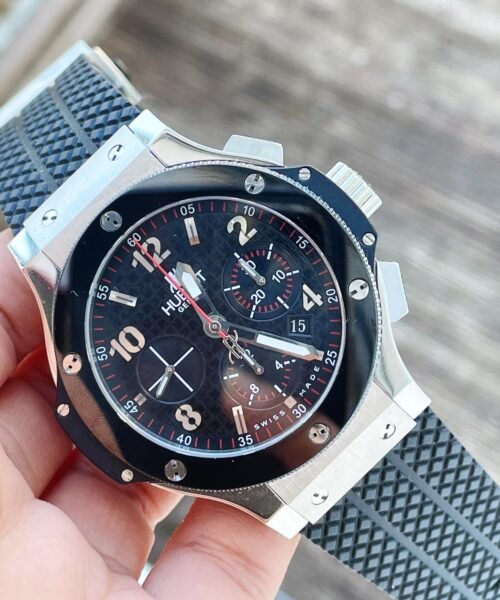 Big Bang 44mm Steel Ceramic Black CF Dial on Black Gummy Strap