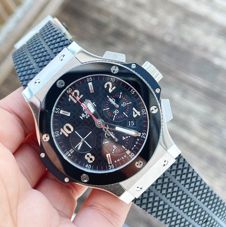 Big Bang 44mm Steel Ceramic Black CF Dial on Black Gummy Strap