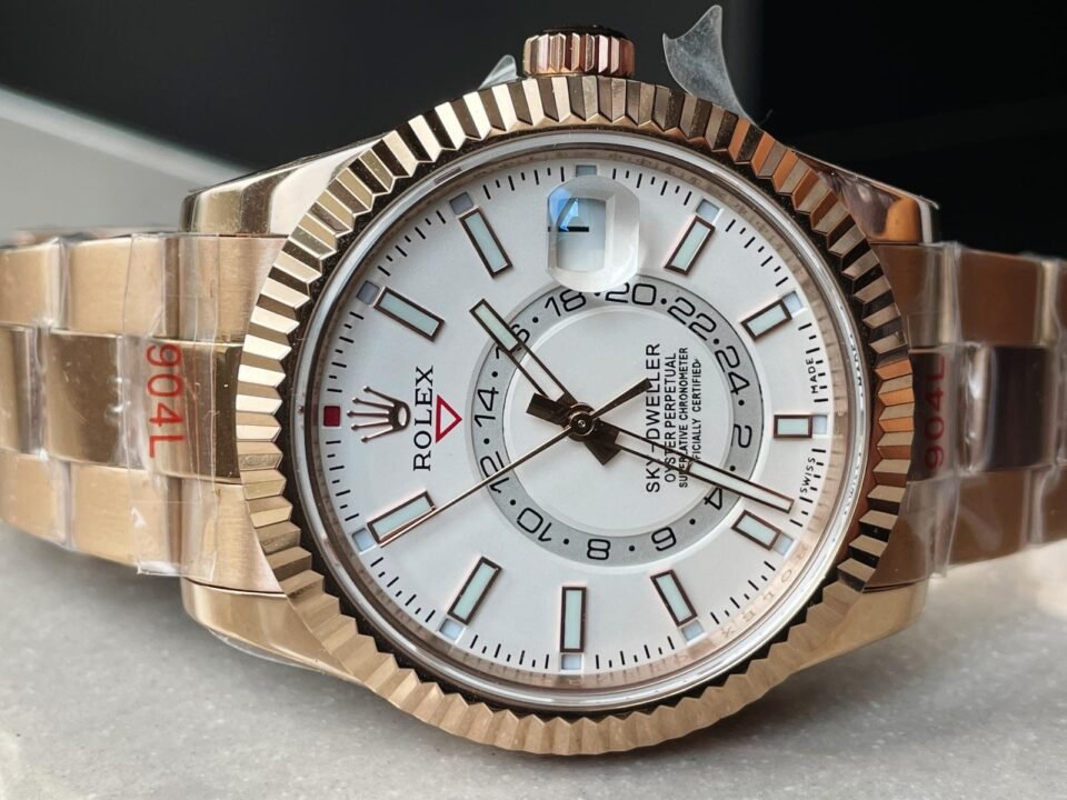 Sky-Dweller 326934 SS Noob 1:1 Best Edition White Dial on Rose gold SS Bracelet A23J - Image 2