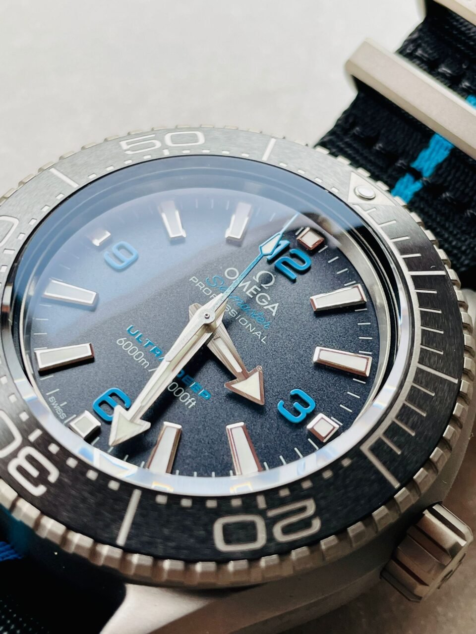 Seamaster 6000M Ultra Deep SS SBF 1:1 Best Edition Black Dial on Black Nylon Strap A8912 Super Clone - Image 7