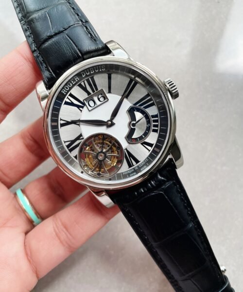 RB HOMMAGE TOURBILLON RDDBHO0558 WHITE DIAL ON BLACK LEATHER STRAP.