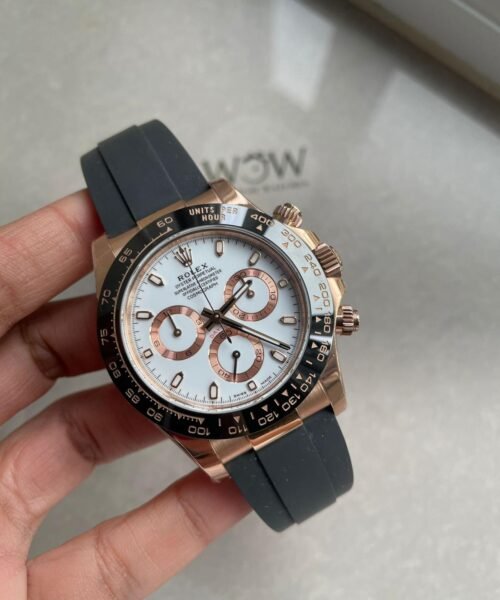 Daytona 116515 RG BTF 1:1 Best Edition White Dial on Oysterflex Rubber Strap SA4130
