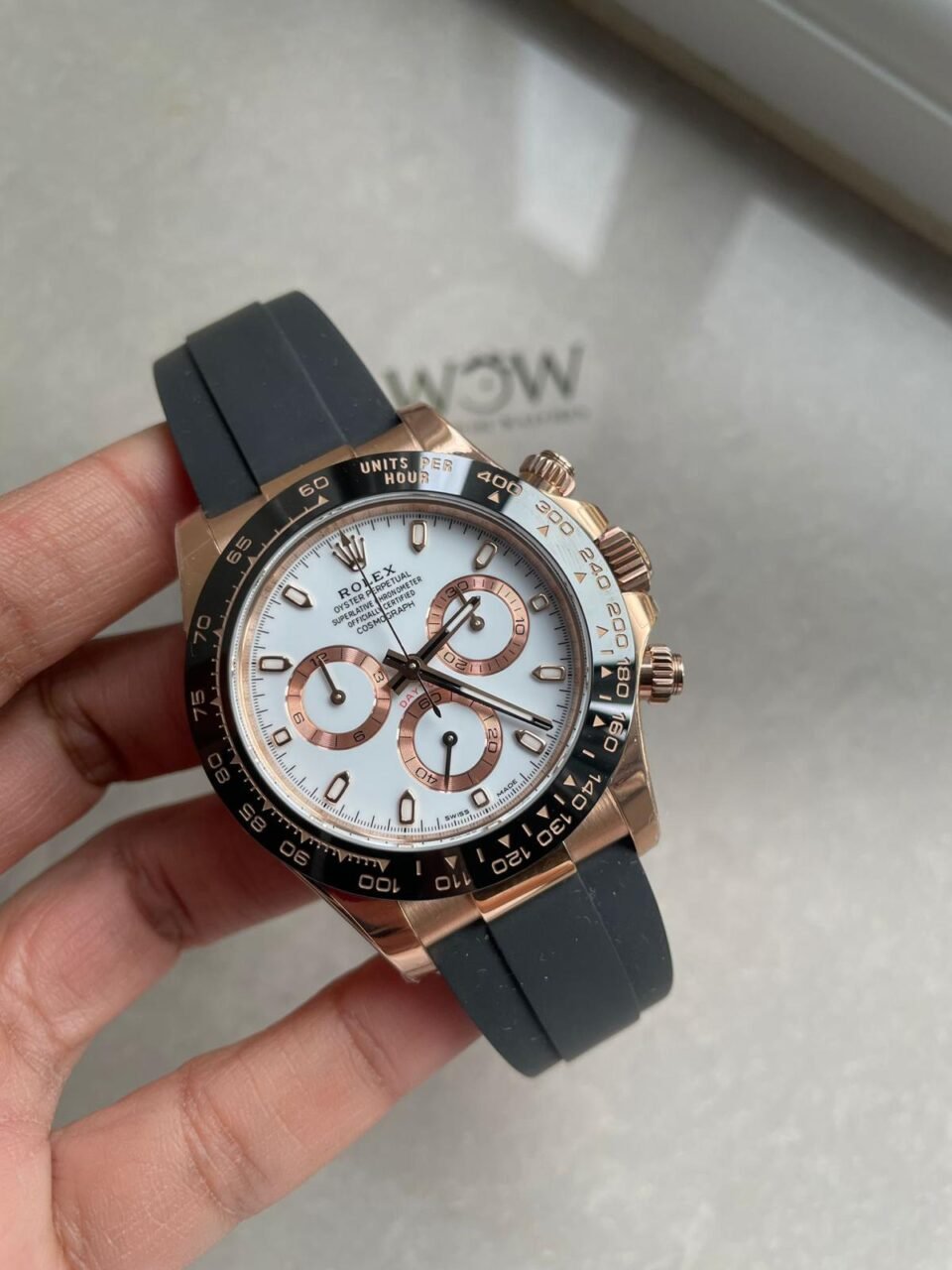 Daytona 116515 RG BTF 1:1 Best Edition White Dial on Oysterflex Rubber Strap SA4130