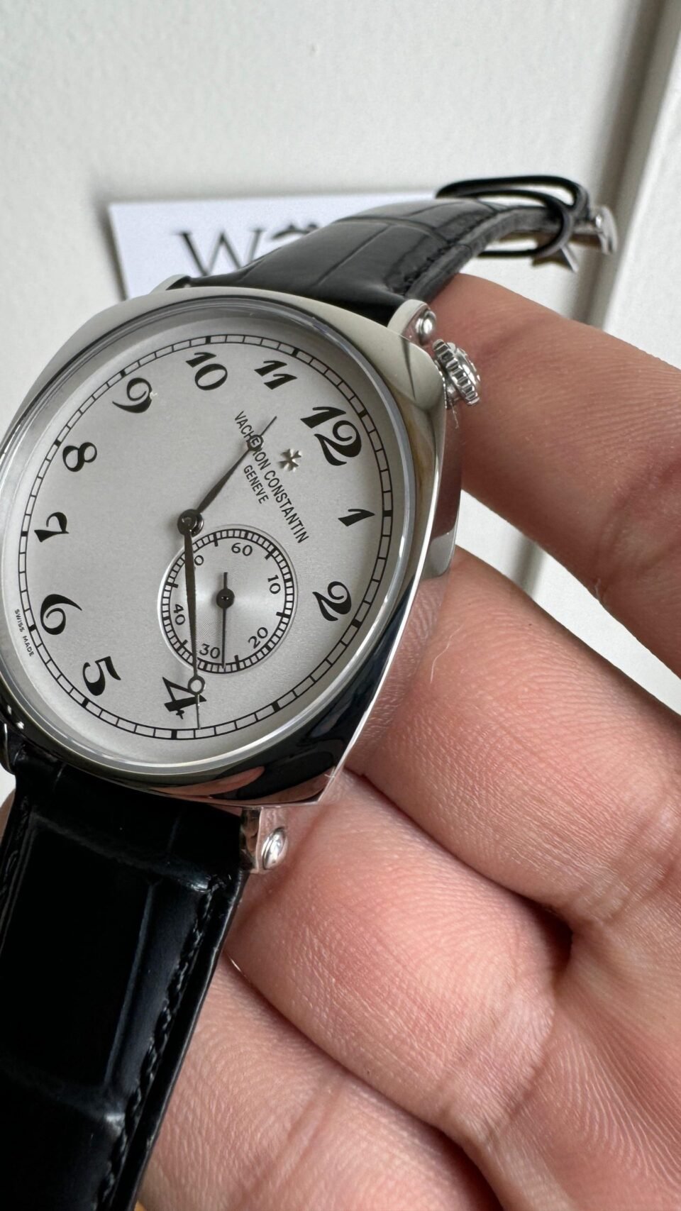 Vacheron Constantin Historiques 40mm American 1921 Black leather White dial SS case Manual winding - Image 6