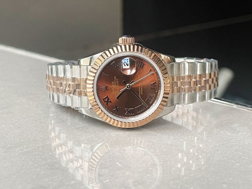 Datejust 28mm 904L RG/SS Brown Dial on RG/SS Jubliee Bracelet A2671 - Image 6