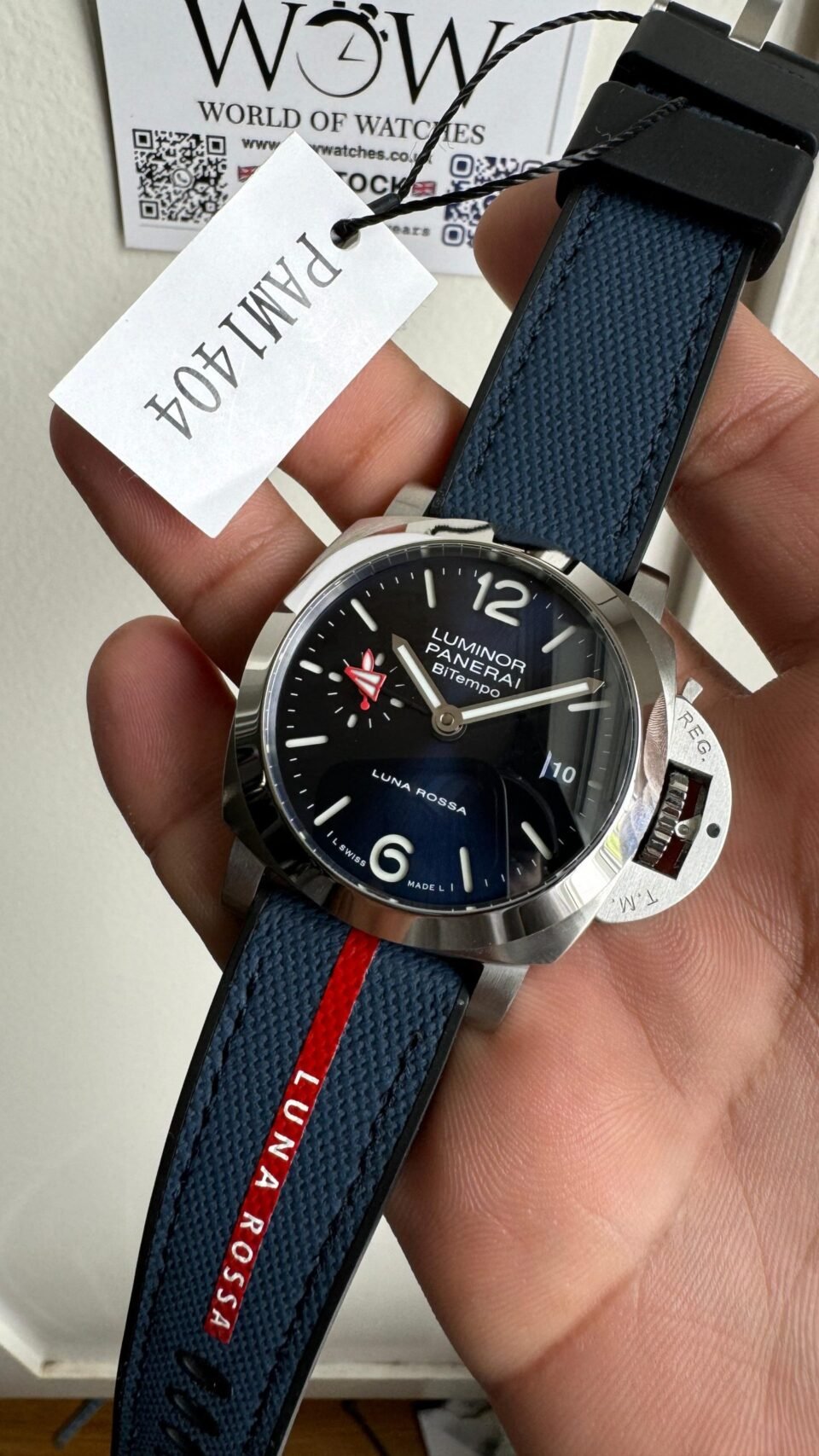 PAM1404 Z GMT SS VSF 1:1 Best Edition Blue Dial on Blue Rubber Strap Asian P900 - Image 7