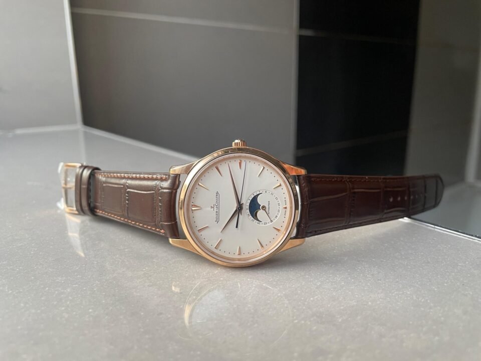 Master Ultra Thin Moon YG SS White Dial on Brown Leather Strap GF V4 MY9015 - Image 5
