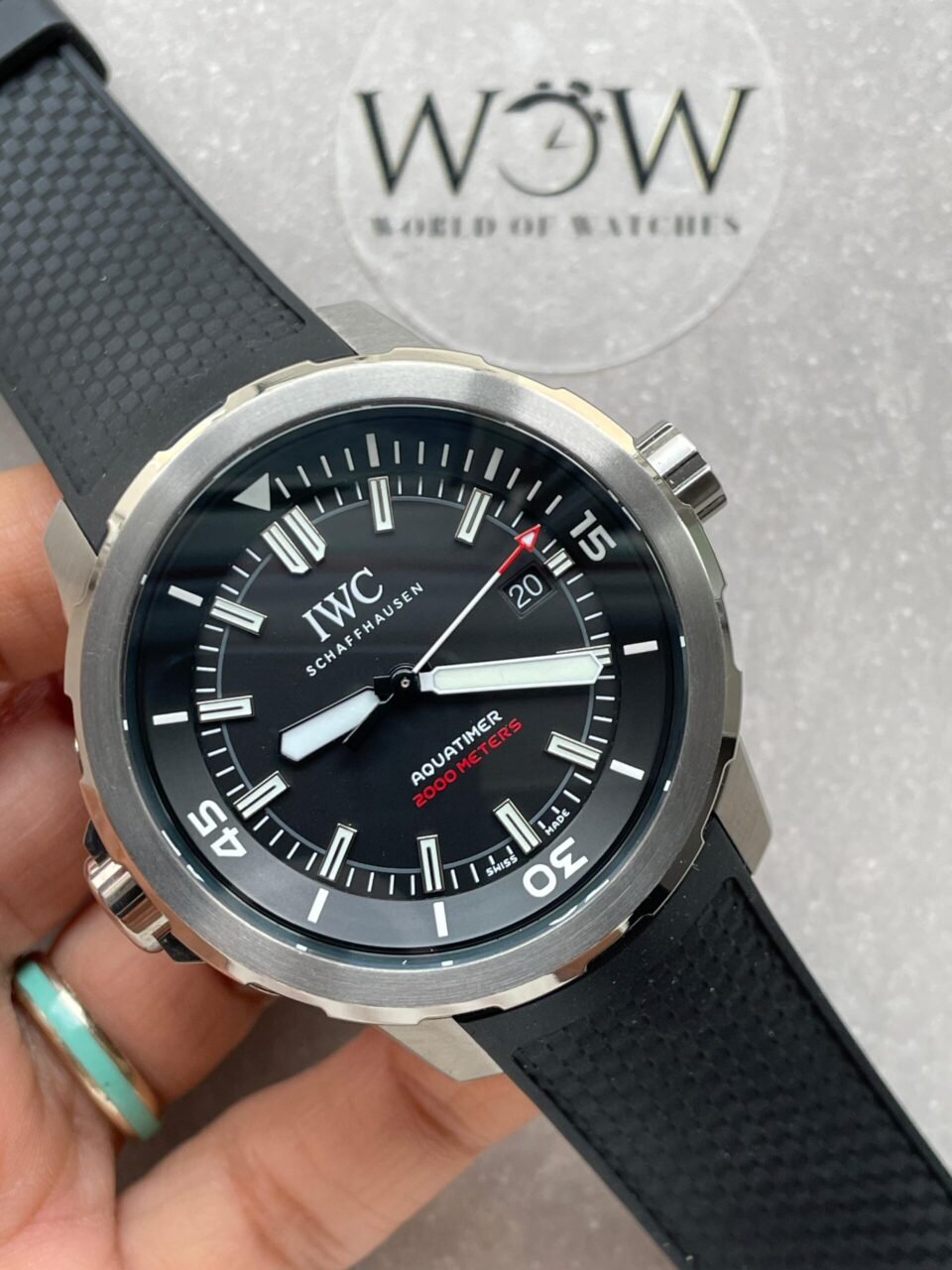 Aquatimer 2000m SS IW3290 V6SF 1:1 Best Edition Black Dial on rubber Bracelet A2892 - Image 2