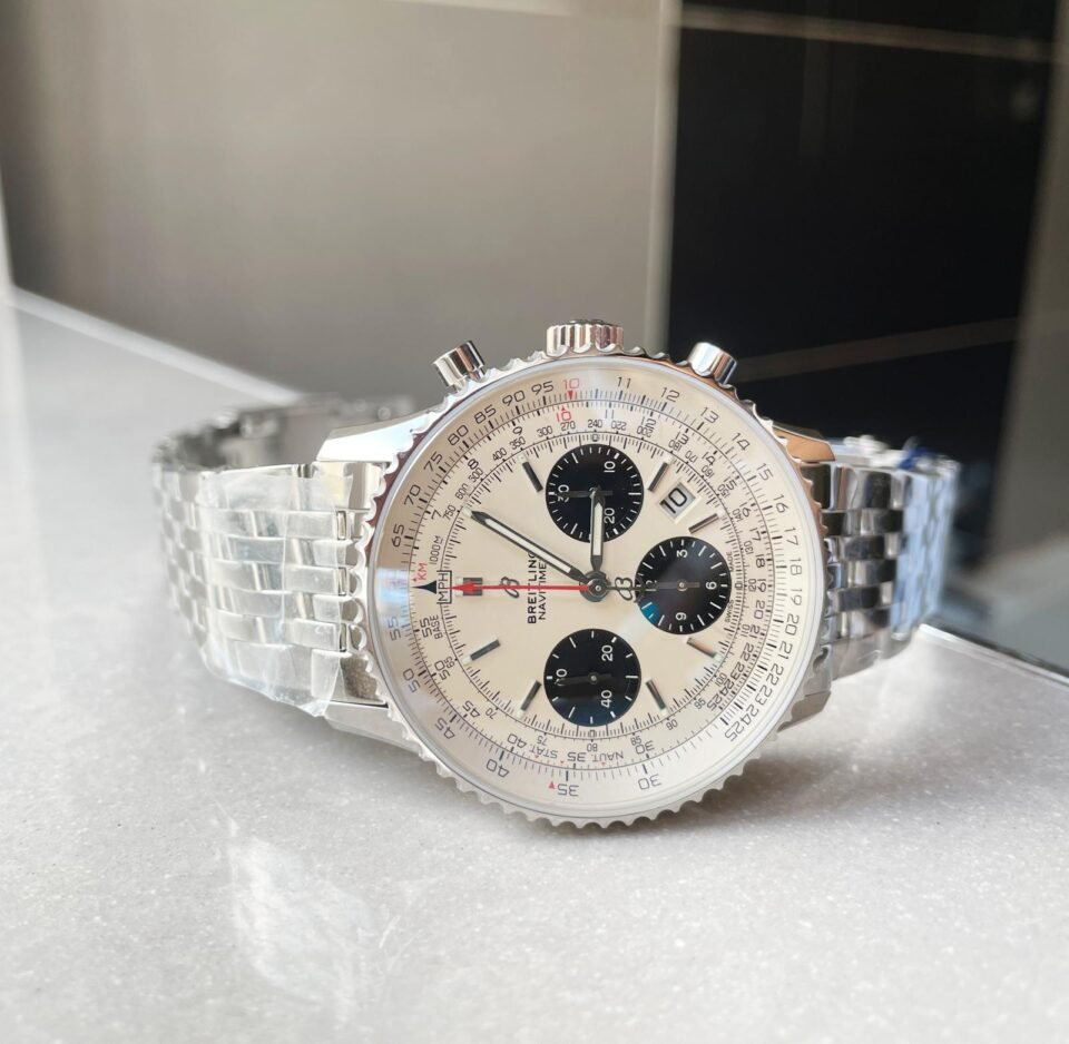 Navitimer 01 1:1 SS White Dial on Steel Strap A7750 GF Factory - Image 7