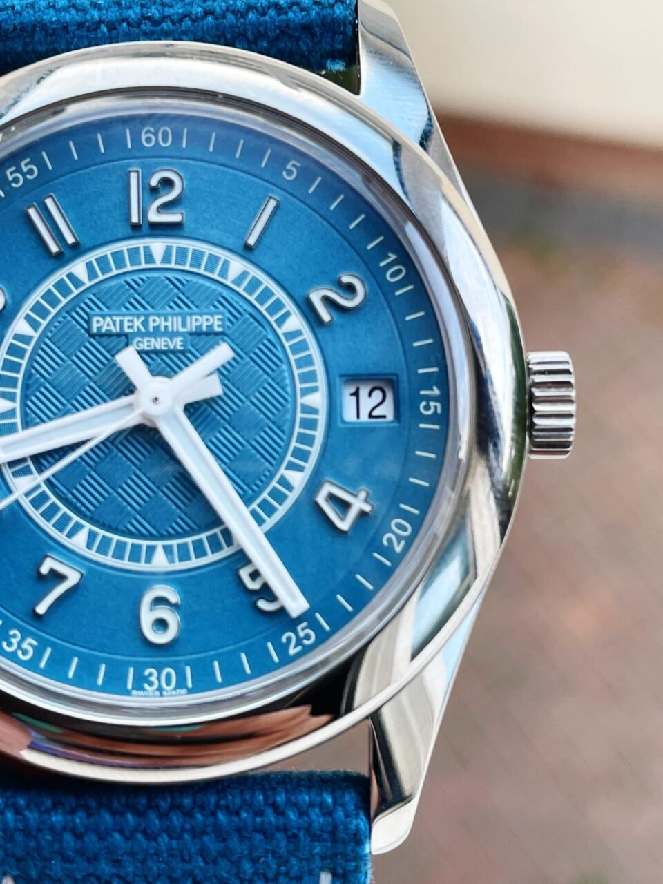 Calatrava 6007A-001 SS ZF 1:1 Best Edition Blue Dial on Blue Leather Strap A324CS - Image 10