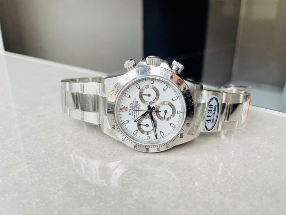 Daytona 116500 DAYTONA 1:1 Best Edition CF 904L SS Case and Bracelet White Dial Silver bezel SA4130 - Image 9