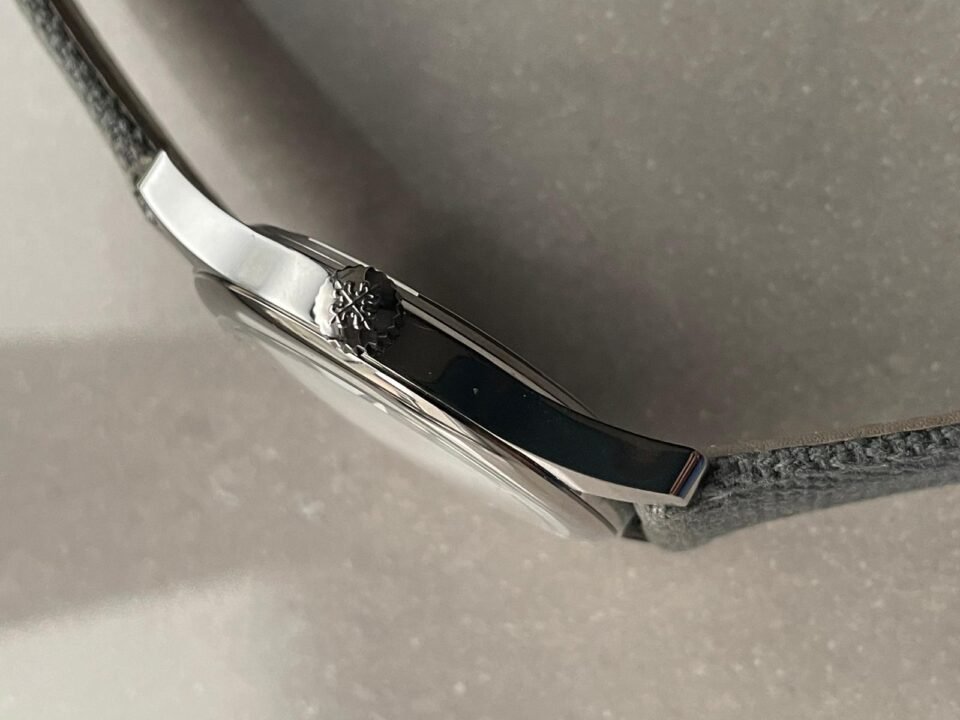 Calatrava 6007A-001 SS ZF 1:1 Best Edition Grey Dial on Grey Leather Strap A324CS - Image 9