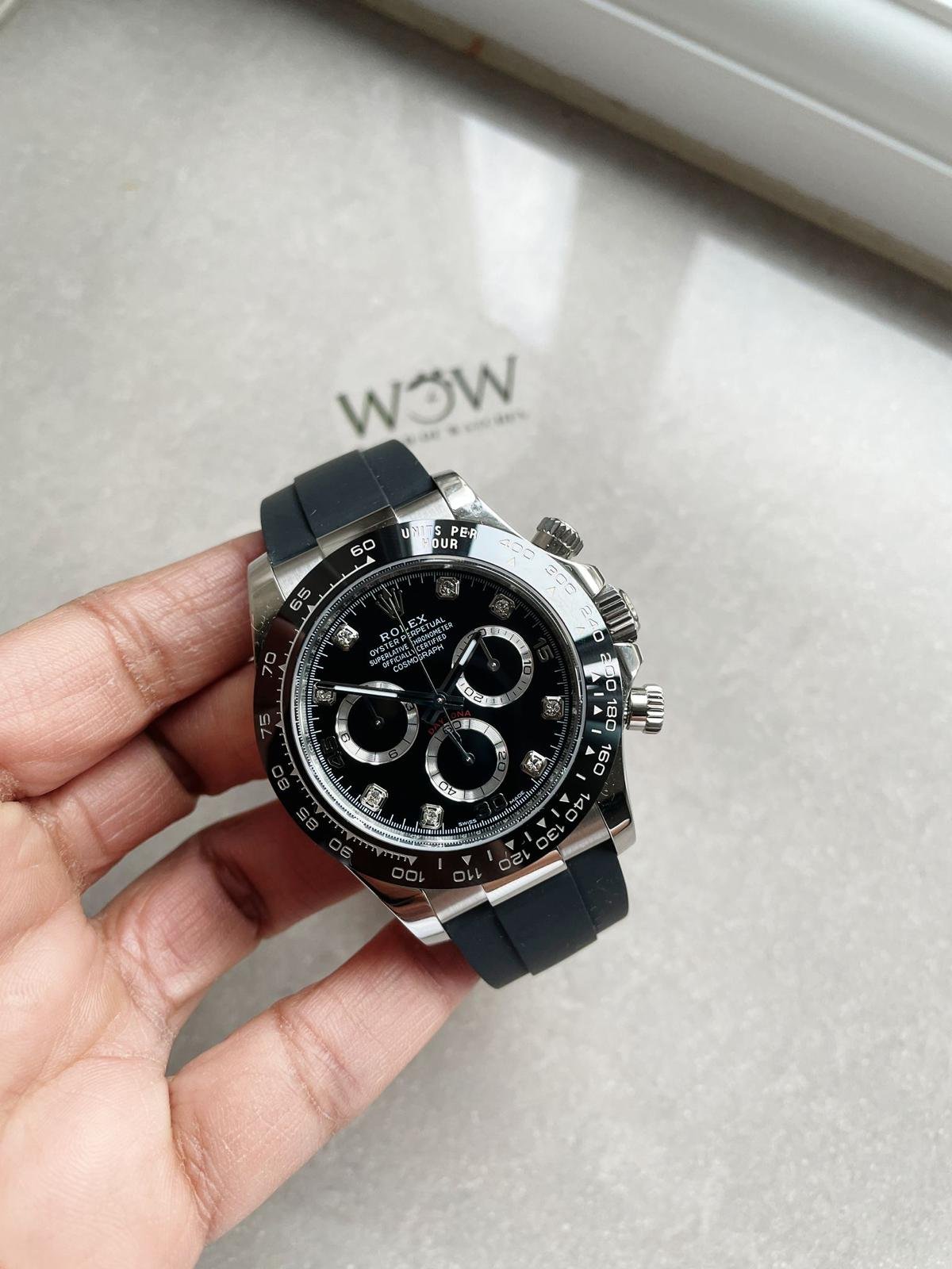 Daytona SS116500LN BTF Best Black Dial Diamond Markers On Rubber Strap A4130 - Image 10