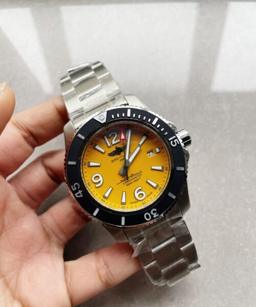 Superocean Automatic 44 TF 1:1 Best Edition Yellow Dial Black Bezel on SS Strap A2824