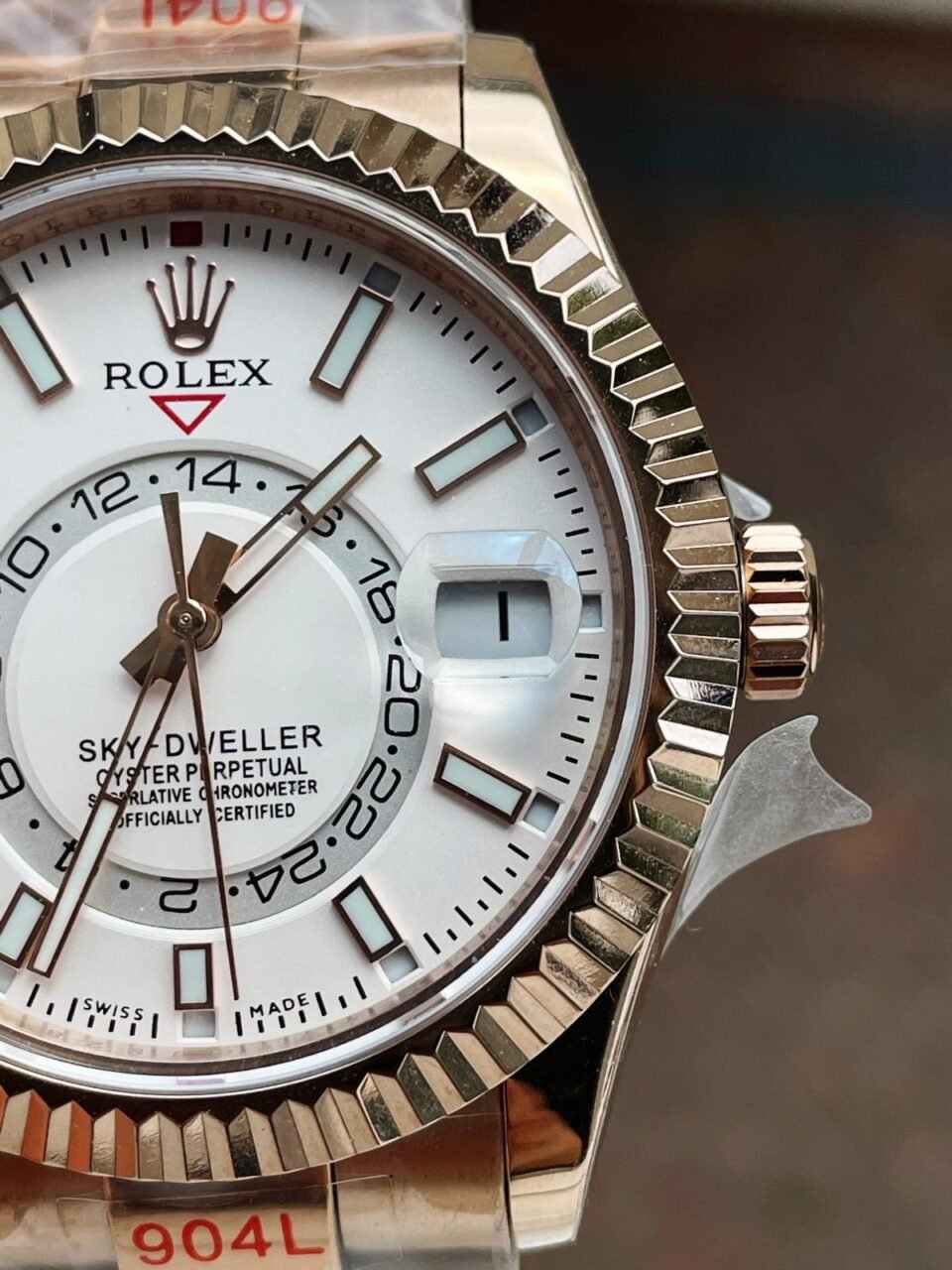 Sky-Dweller 326934 SS Noob 1:1 Best Edition White Dial on Rose gold SS Bracelet A23J - Image 6