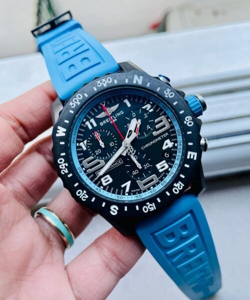 Endurance pro OGF 44mm Black dial Light Blue Rubber Strap quartz movement