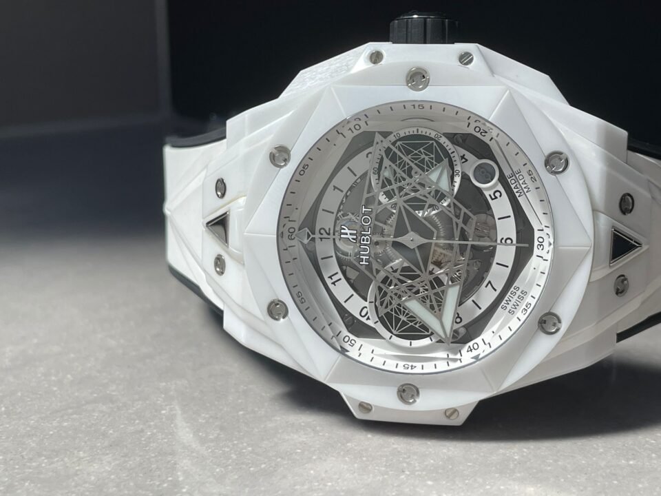 Big Bang Sang Bleu II White Ceramic BBF Best Edition on White Rubber Strap A1240 - Image 6