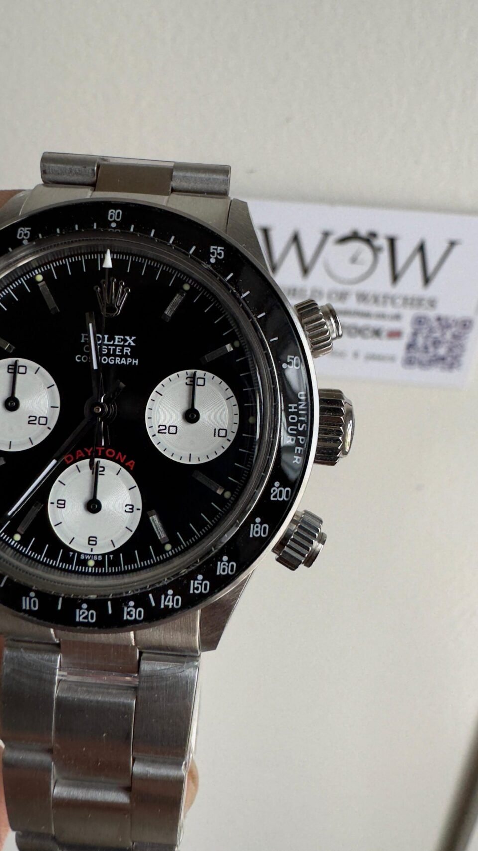 Daytona 6263 SS JKF Best Edition Black Dial White Subdials Black Tachymeter Bezel on SS Bracelet Venus 75 - Image 6
