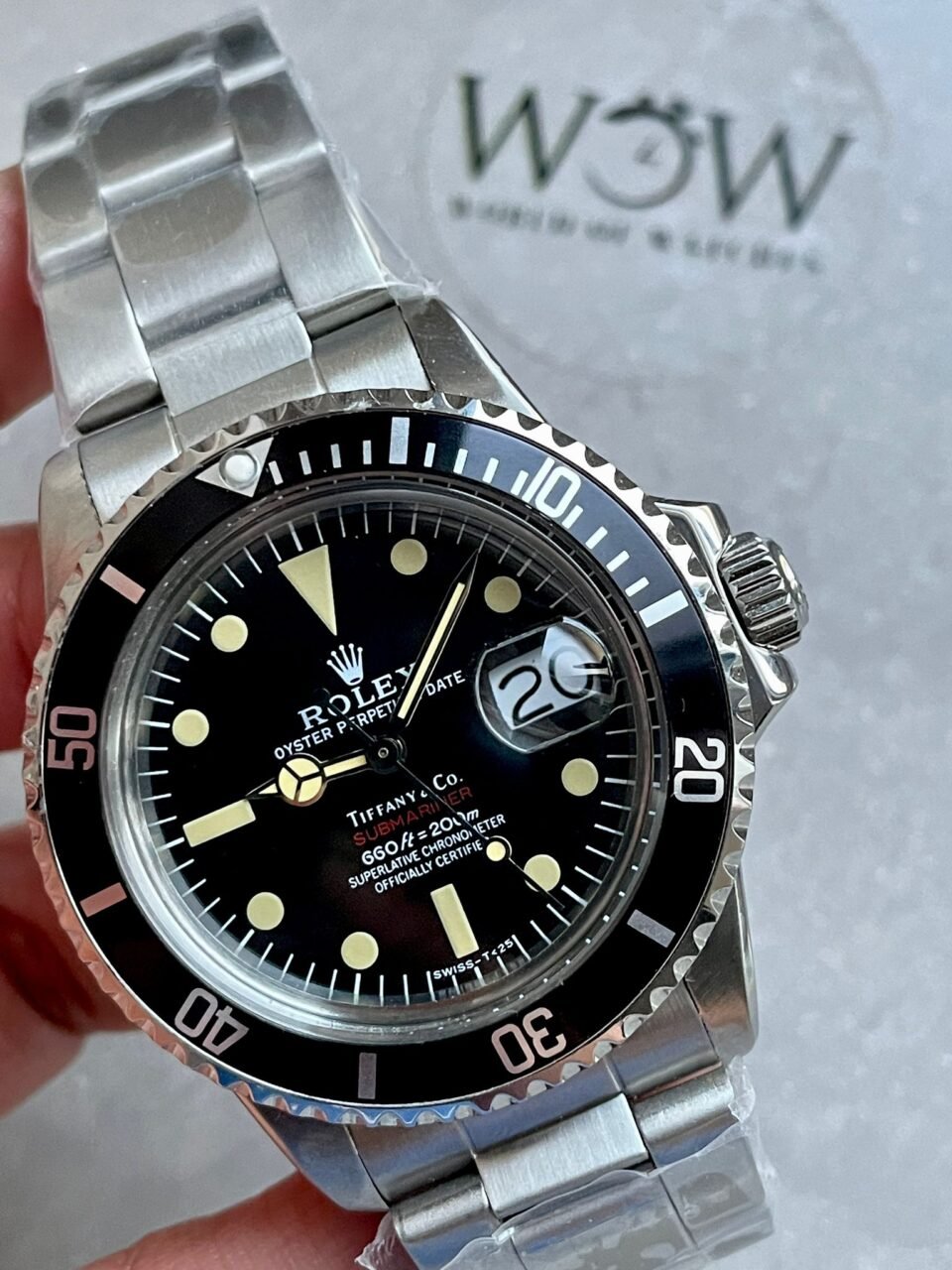 Vintage Submariner Date Tiffany & Co 16610A30B9315 Black dial with SS bracelet - Image 3