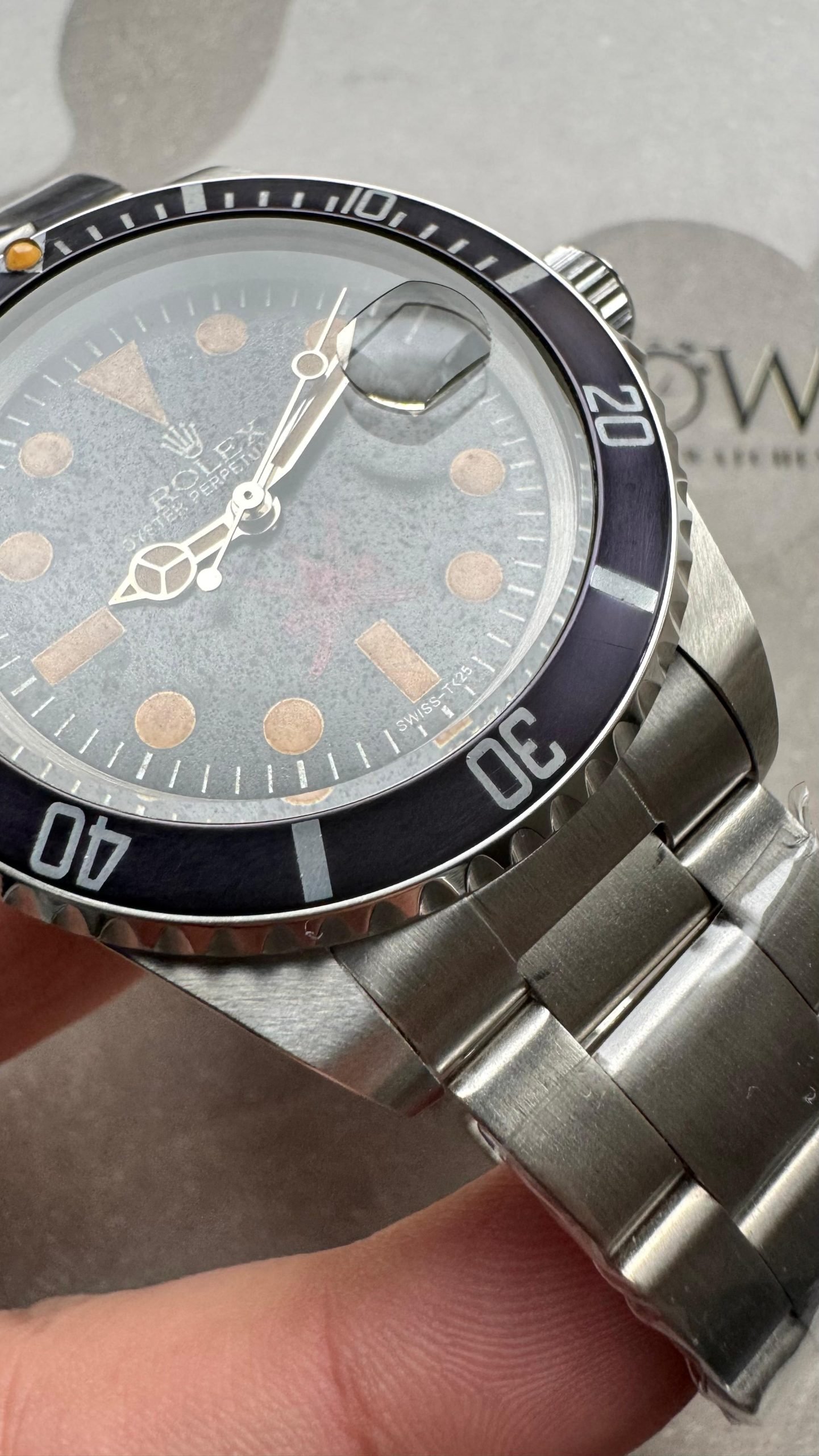 Vintage Submariner 40mm Date Kahanjar / Oman Black dial Osyter strapCustom made A2824 - Image 3